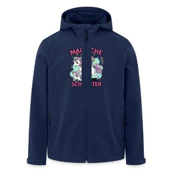 Magische Große Schwester 2024 Einhorn Nachwuchs - Recycelte Männer Softshell-Jacke von Stanley/Stella - Navy - Vorne - AI Model Male 185 light (185cm)