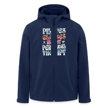 Pilates Classes Are My Personal Therapy - Men’s Recycled Softshell Jacket by Stanley/Stella - navy - Front - AI Model Male 185 light (185cm)