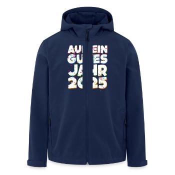 Silvester Party AUF EIN GUTES JAHR 2025 Feuerwerk - Recycelte Männer Softshell-Jacke von Stanley/Stella - Navy - Vorne - AI Model Male 185 light (185cm)