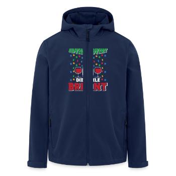 ADVENT ADVENT DIE KEHLE BRENNT Lustiges Glühwein - Recycelte Männer Softshell-Jacke von Stanley/Stella - Navy - Vorne - AI Model Male 185 light (185cm)