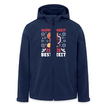 GLÜHWEIN ZEIT IST DIE BESTE ZEIT Lustiges - Recycelte Männer Softshell-Jacke von Stanley/Stella - Navy - Vorne - AI Model Male 185 light (185cm)
