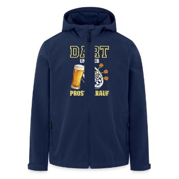 Dartspieler DART UND BIER PROST DARAUF Lustig - Recycelte Männer Softshell-Jacke von Stanley/Stella - Navy - Vorne - AI Model Male 185 light (185cm)