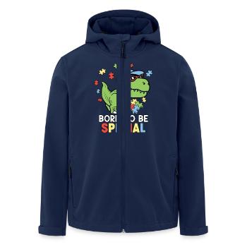 Autism Autistic - Men’s Recycled Softshell Jacket by Stanley/Stella - navy - Front - AI Model Male 185 light (185cm)