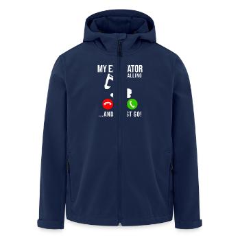 Excavator Construction Worker - Men’s Recycled Softshell Jacket by Stanley/Stella - navy - Front - AI Model Male 185 light (185cm)