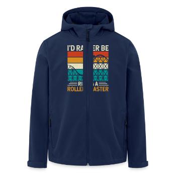 Roller Coaster Theme Park - Men’s Recycled Softshell Jacket by Stanley/Stella - navy - Front - AI Model Male 185 light (185cm)