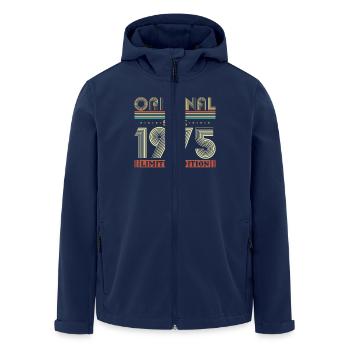 Original 1975 50th Anniversary Vintage Gift - Men’s Recycled Softshell Jacket by Stanley/Stella - navy - Front - AI Model Male 185 light (185cm)