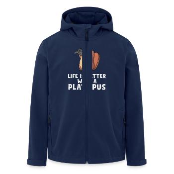 Ornithorynque - Veste softshell homme en polyester recyclé Stanley/Stella - marine - Devant - AI Model Male 185 light (185cm)