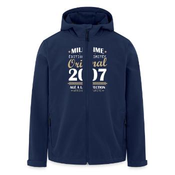 Millésime 2007 Original Cadeau Anniversaire 18 ans - Veste softshell homme en polyester recyclé Stanley/Stella - marine - Devant - AI Model Male 185 light (185cm)
