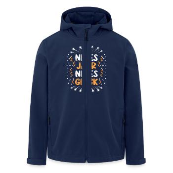 NEUES JAHR NEUES GLÜCK Silvester Feuerwerk - Recycelte Männer Softshell-Jacke von Stanley/Stella - Navy - Vorne - AI Model Male 185 light (185cm)