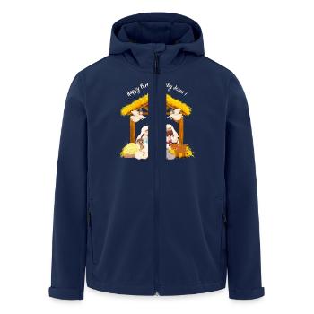 Frohe Weihnachten Alles Gute zum Geburtstag Baby Jesus Geschenke - Recycelte Männer Softshell-Jacke von Stanley/Stella - Navy - Vorne - AI Model Male 185 light (185cm)
