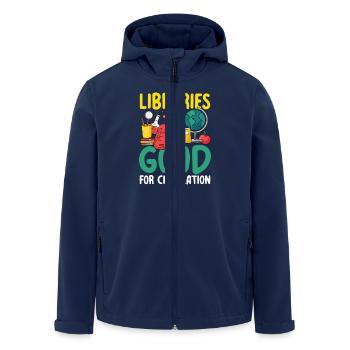 Libraries Are Good For Circulation - Men’s Recycled Softshell Jacket by Stanley/Stella - navy - Front - AI Model Male 185 light (185cm)