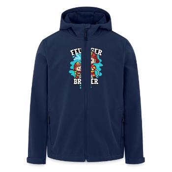 Feuriger Großer Bruder 2025 Feuerwehr - Recycelte Männer Softshell-Jacke von Stanley/Stella - Navy - Vorne - AI Model Male 185 light (185cm)