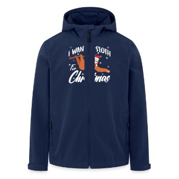 I Want A Sloth For Christmas Shirt Xmas Sloth - Recycelte Männer Softshell-Jacke von Stanley/Stella - Navy - Vorne - AI Model Male 185 light (185cm)