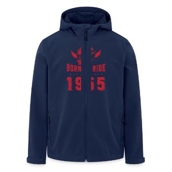 Né pour rouler depuis 1955 - Veste softshell homme en polyester recyclé Stanley/Stella - marine - Devant - AI Model Male 185 light (185cm)