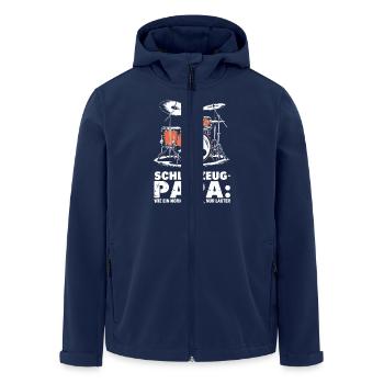 Schlagzeug Papa Schlagzeuger Schlagzeugspieler - Recycelte Männer Softshell-Jacke von Stanley/Stella - Navy - Vorne - AI Model Male 185 light (185cm)