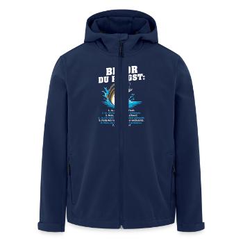 Bevor Du Fragst Angler Fisch Selbst Gefangen - Recycelte Männer Softshell-Jacke von Stanley/Stella - Navy - Vorne - AI Model Male 185 light (185cm)