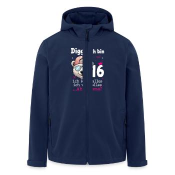 Digga Ich Bin 16 Teenager Geburtstag Mädchen - Recycelte Männer Softshell-Jacke von Stanley/Stella - Navy - Vorne - AI Model Male 185 light (185cm)