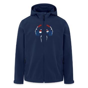 Affe mit Headset Musik Niederlande - Recycelte Männer Softshell-Jacke von Stanley/Stella - Navy - Vorne - AI Model Male 185 light (185cm)