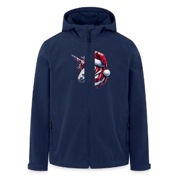 Polygon Kunst - Einhorn mit Weihnachtsmütze - Recycelte Männer Softshell-Jacke von Stanley/Stella - Navy - Vorne - AI Model Male 185 light (185cm)