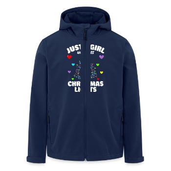 Just A Girl Who Loves Christmas Lights, Funny Xmas - Recycelte Männer Softshell-Jacke von Stanley/Stella - Navy - Vorne - AI Model Male 185 light (185cm)