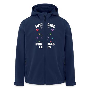 Just A Girl Who Loves Christmas Lights, Funny Xmas - Recycelte Männer Softshell-Jacke von Stanley/Stella - Navy - Vorne - AI Model Male 185 light (185cm)