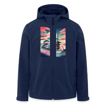 Beautiful japanese view - Men’s Recycled Softshell Jacket by Stanley/Stella - navy - Front - AI Model Male 185 light (185cm)