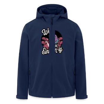 Wein macht Einhorn-ig - Recycelte Männer Softshell-Jacke von Stanley/Stella - Navy - Vorne - AI Model Male 185 light (185cm)