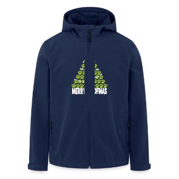 Festliche Frohe Weihnachten Hunde Pfote für - Recycelte Männer Softshell-Jacke von Stanley/Stella - Navy - Vorne - AI Model Male 185 light (185cm)