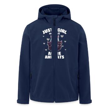 Just A Girl Who Loves Anime and Cats Cute Cat - Men’s Recycled Softshell Jacket by Stanley/Stella - navy - Front - AI Model Male 185 light (185cm)