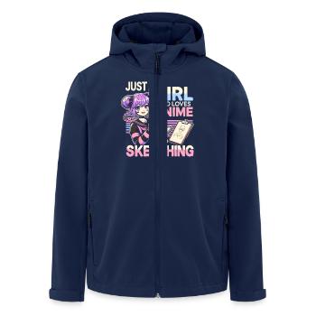 Just A Girl Who Loves Anime And Sketching, Anime - Men’s Recycled Softshell Jacket by Stanley/Stella - navy - Front - AI Model Male 185 light (185cm)