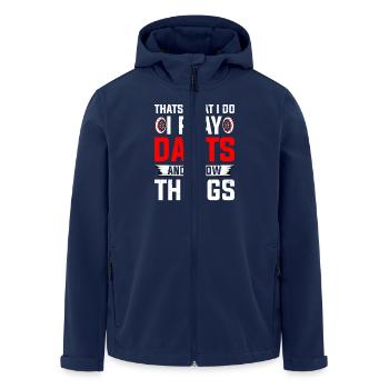 Darts Player 180 Dart - Men’s Recycled Softshell Jacket by Stanley/Stella - navy - Front - AI Model Male 185 light (185cm)