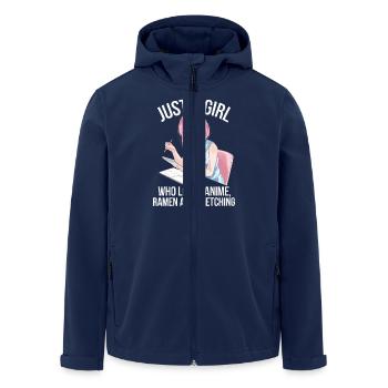 Just A Girl Who Loves Anime Ramen And Sketching - Men’s Recycled Softshell Jacket by Stanley/Stella - navy - Front - AI Model Male 185 light (185cm)