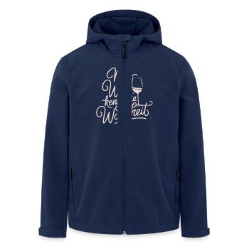 Nur Wein kennt die Wahrheit - Recycelte Männer Softshell-Jacke von Stanley/Stella - Navy - Vorne - AI Model Male 185 light (185cm)