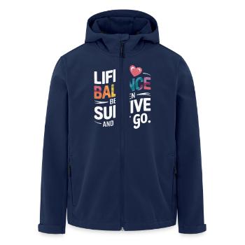 LEBEN IST BALANCE - Recycelte Männer Softshell-Jacke von Stanley/Stella - Navy - Vorne - AI Model Male 185 light (185cm)