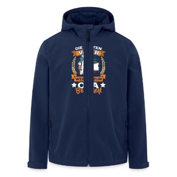 Opi DIE BESTEN VÄTER WERDEN ZUM OPA BEFÖRDERT - Recycelte Männer Softshell-Jacke von Stanley/Stella - Navy - Vorne - AI Model Male 185 light (185cm)