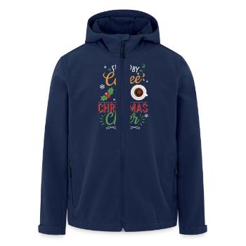 Fueled By Coffee And Christmas Cheer - Recycelte Männer Softshell-Jacke von Stanley/Stella - Navy - Vorne - AI Model Male 185 light (185cm)