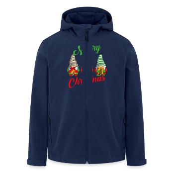 Merry Christmas Gnomes Happy Xmas Family - Men’s Recycled Softshell Jacket by Stanley/Stella - navy - Front - AI Model Male 185 light (185cm)