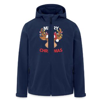 Merry Christmas Reindeer Men Women Family Matching - Recycelte Männer Softshell-Jacke von Stanley/Stella - Navy - Vorne - AI Model Male 185 light (185cm)
