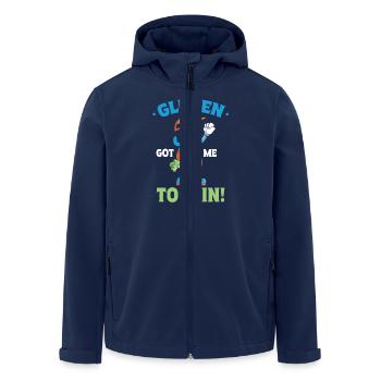 Gluten Got Me Tootin Humorvoller Spruch für - Recycelte Männer Softshell-Jacke von Stanley/Stella - Navy - Vorne - AI Model Male 185 light (185cm)