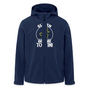 Gluten Got Me Tootin Humorvoller Spruch für - Recycelte Männer Softshell-Jacke von Stanley/Stella - Navy - Vorne - AI Model Male 185 light (185cm)