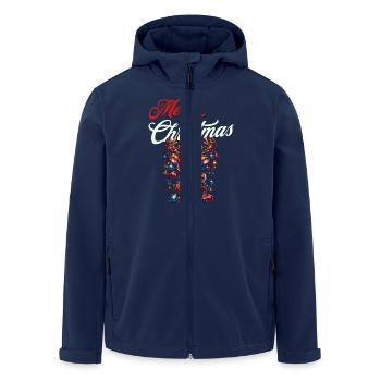 Merry Christmas with funny reindeer Merry Xmas - Men’s Recycled Softshell Jacket by Stanley/Stella - navy - Front - AI Model Male 185 light (185cm)