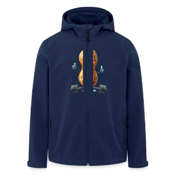 Erdnuss Bodybuilder Daumen hoch GYM Bodybuilder - Recycelte Männer Softshell-Jacke von Stanley/Stella - Navy - Vorne - AI Model Male 185 light (185cm)