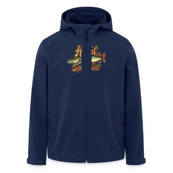 HECHT SPEZIALIST Lustiges Angler Outfit Hecht - Recycelte Männer Softshell-Jacke von Stanley/Stella - Navy - Vorne - AI Model Male 185 light (185cm)