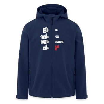 Rock Paper Scissors Table Saw Funny Hand Game - Men’s Recycled Softshell Jacket by Stanley/Stella - navy - Front - AI Model Male 185 light (185cm)