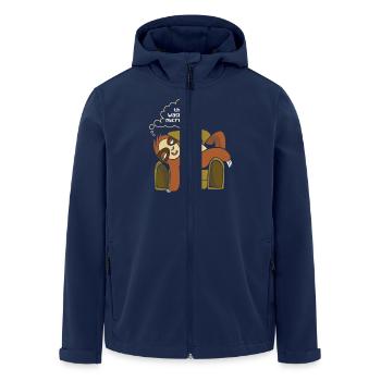 Das War Keine Mikrodosierung Faultier Entspannung - Recycelte Männer Softshell-Jacke von Stanley/Stella - Navy - Vorne - AI Model Male 185 light (185cm)