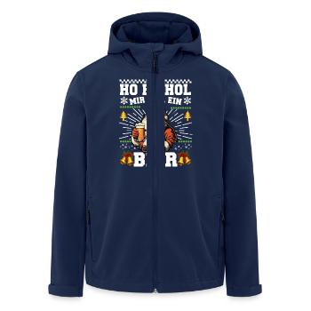 Ho Ho Hol Mir Mal Ein Bier Weihnachten Christmas - Recycelte Männer Softshell-Jacke von Stanley/Stella - Navy - Vorne - AI Model Male 185 light (185cm)