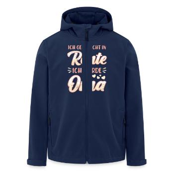 Ruhestand ICH GEHE NICHT IN RENTE ICH WERDE OMA - Recycelte Männer Softshell-Jacke von Stanley/Stella - Navy - Vorne - AI Model Male 185 light (185cm)