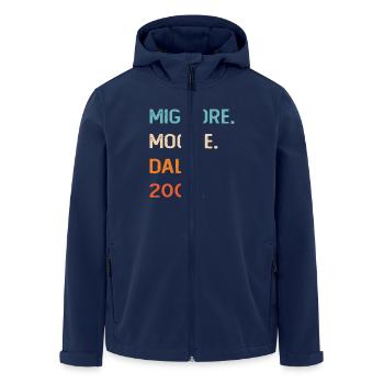 Wife since 2005 - Men’s Recycled Softshell Jacket by Stanley/Stella - navy - Front - AI Model Male 185 light (185cm)