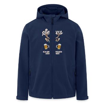 Servus Ich Bin Nur Wegen Dem Bier Hier - Recycelte Männer Softshell-Jacke von Stanley/Stella - Navy - Vorne - AI Model Male 185 light (185cm)