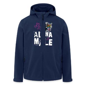 Alpha Unicorn - Mignon Teddy Rides Licorne - Veste softshell homme en polyester recyclé Stanley/Stella - marine - Devant - AI Model Male 185 light (185cm)